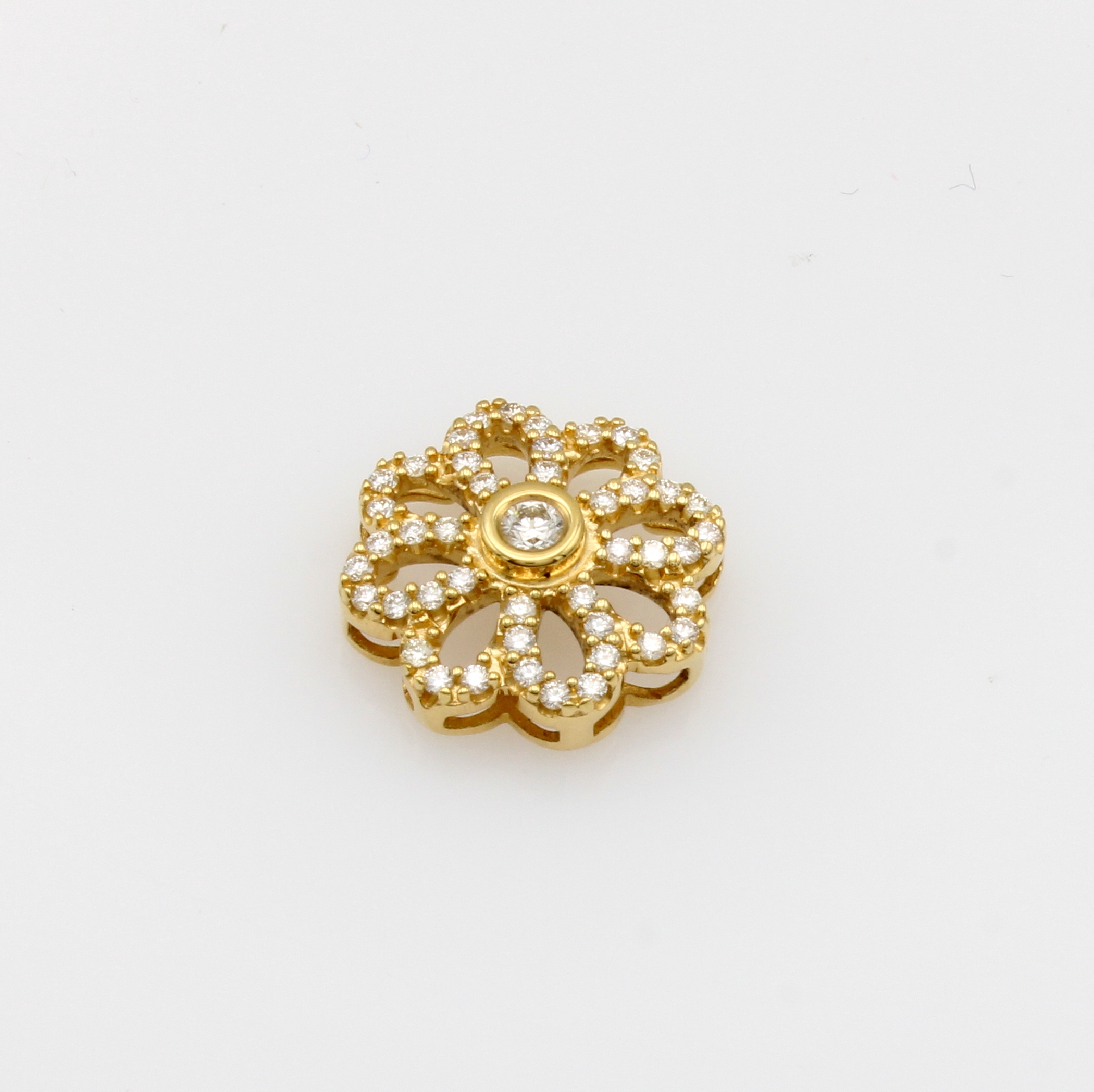Image 27148839 - Anhänger mit Brillanten, GG 585/000, Solitär u. Besatzbrill. zus. ca. 0.50 ct ...