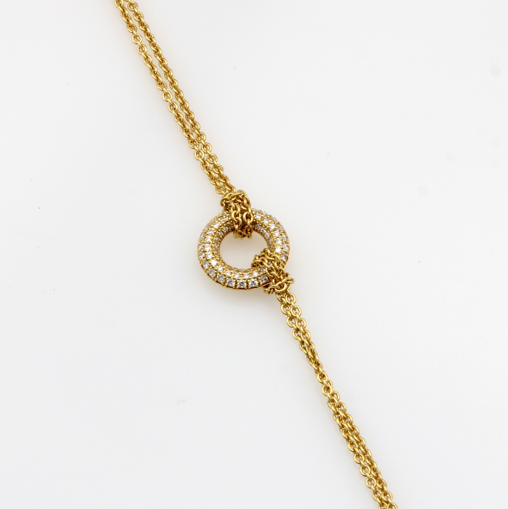 Image 27148887 - 2-reihiges Armband mit Brillanten, GG 585/ 000, ringförm. Mittelteil bes. m. Brill. ...