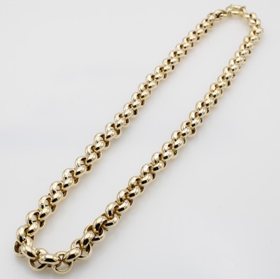 27148806a - Erbskette, GG 585/000, Fedrringschl., L. ca.50 cm