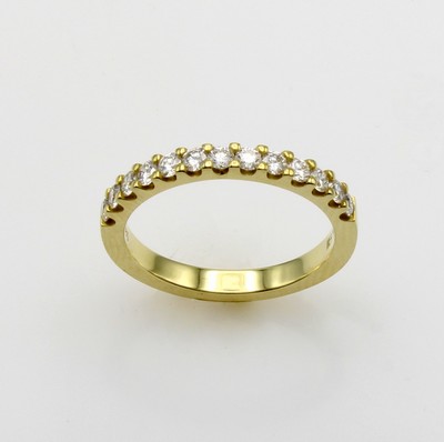 27148812a - Memoryring mit Brillanten, GG 585/000, 13 Brill. zus. ca. 0.50 ct Weiß/si, RW ca. 54 ...