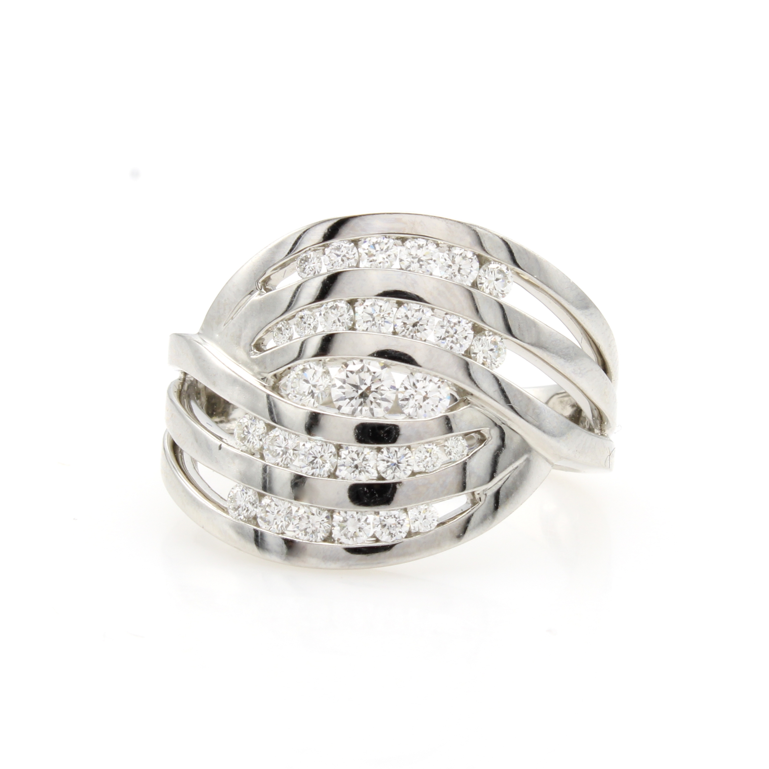 Image 27149043 - Ring mit Brillanten, Platin 950/000, Brill. in 5 Reihen gef. zus. ca. 0.70 ct ...