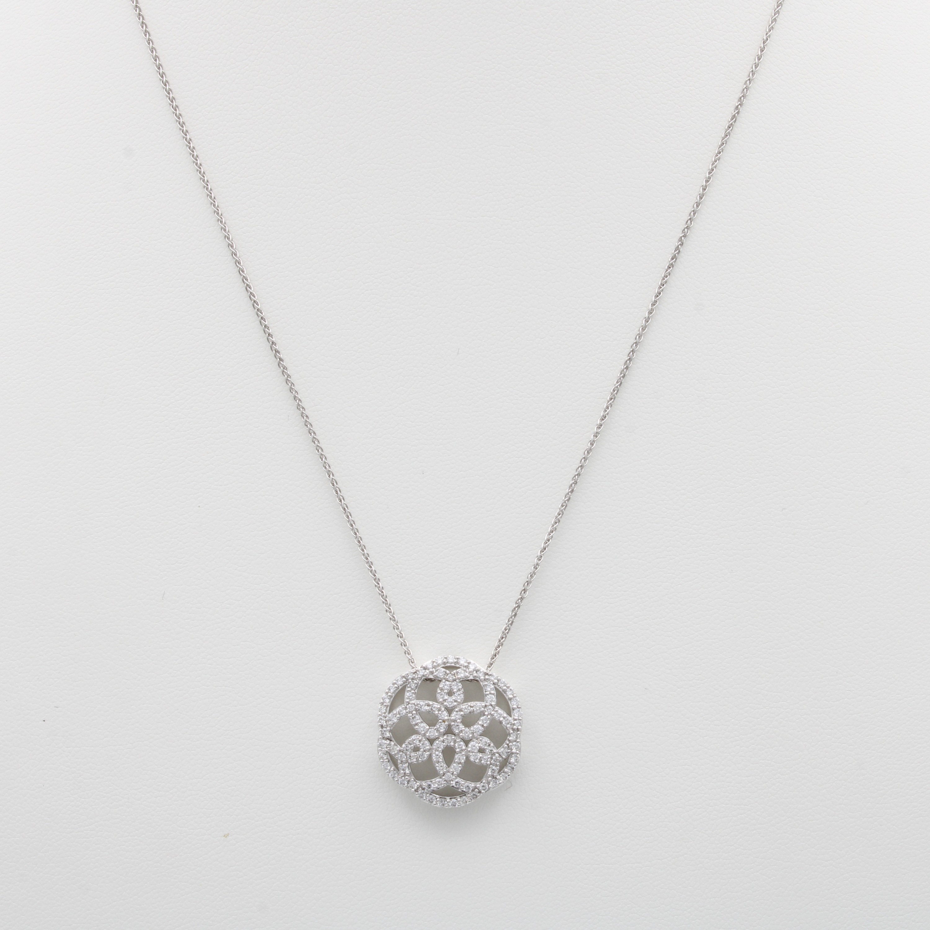 Image 27149046 - Anhänger mit Brillanten an Kette, WG 750/000, Brill. zus. ca. 0.80 ct Weiß/si, runde ...