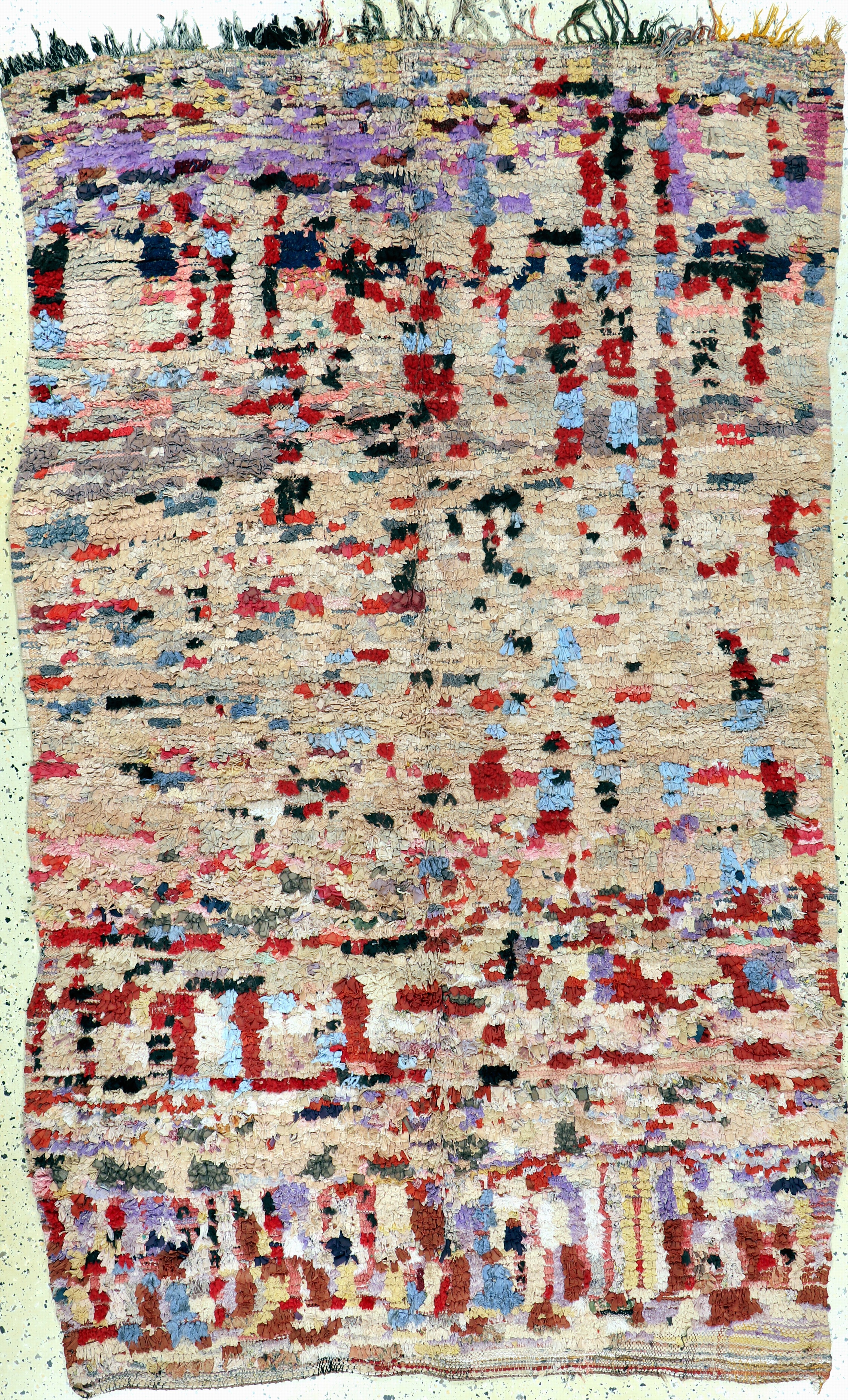 Image 27149047 - Marokko alt, Mitte 20.Jhd, Stoffreste geknüpft auf Baumwolle, ca. 245 x 150 cm, EHZ: 2 ...
