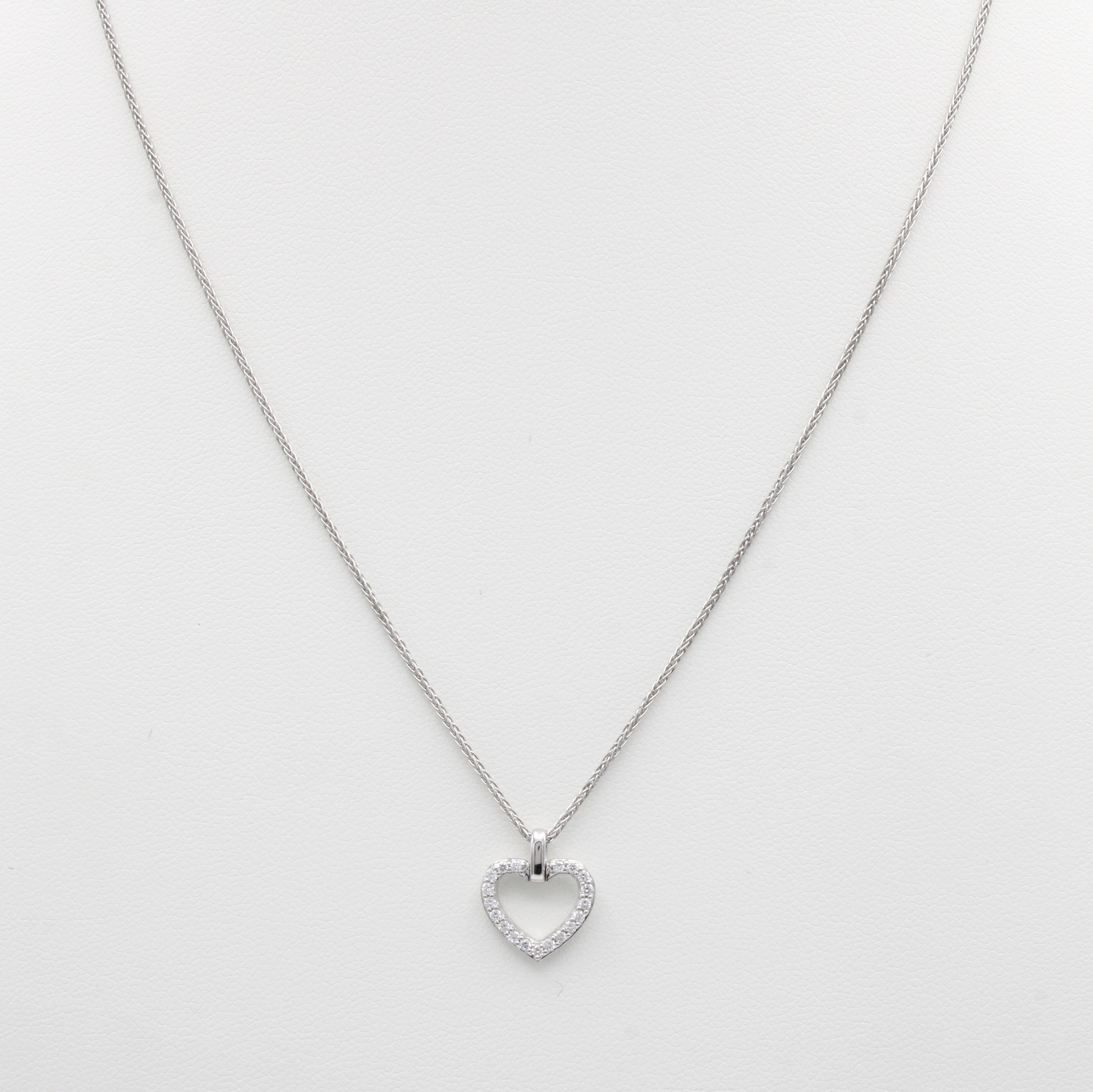 Image 27149048 - Herzanhänger mit Brillanten an Kette, WG 585/000, Brill. zus. ca. 0.20 ct Weiß/si, in ...