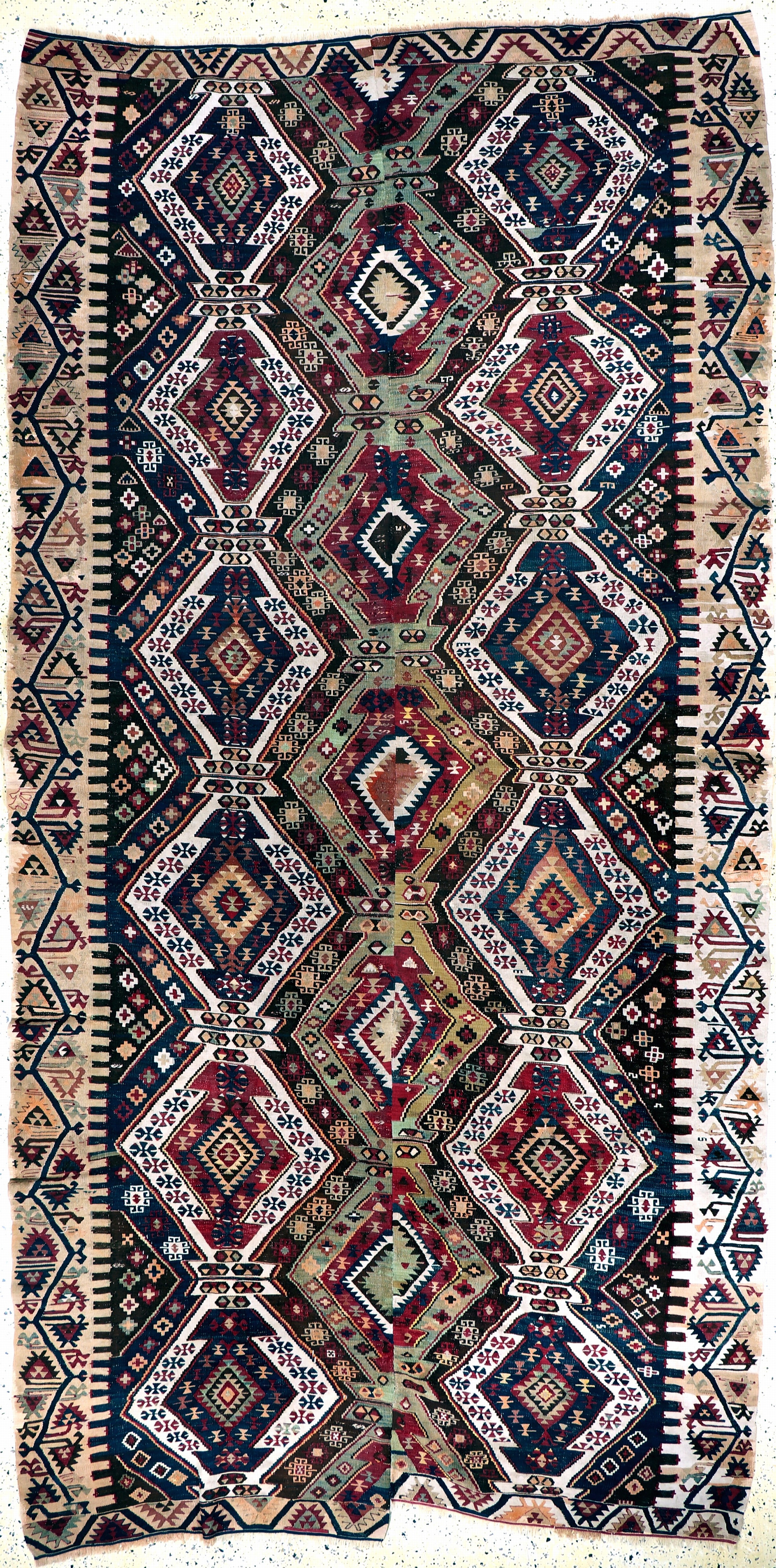 Image 27149079 - Konya Kelim antik(2 Bahnig), Türkei, 19.Jhd, Wolle auf Wolle, ca. 390 x 190 cm, EHZ: 2 ...