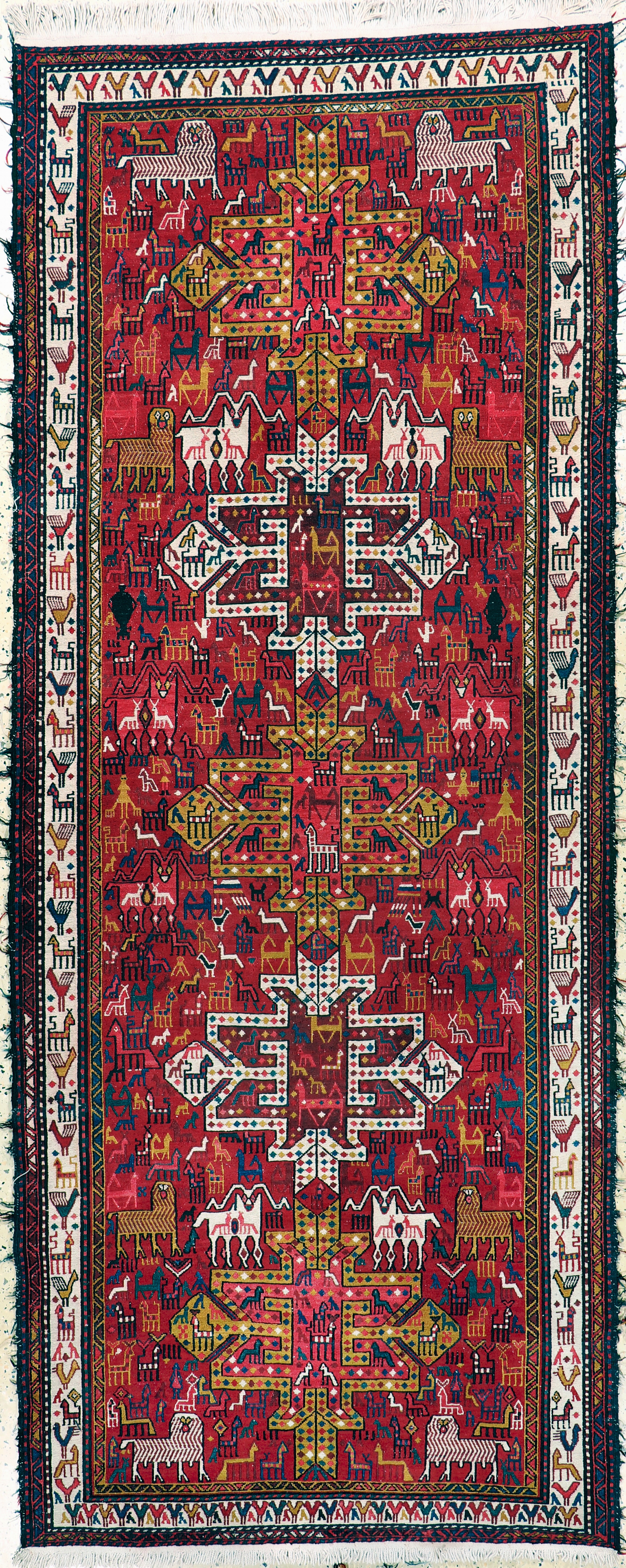 Image 27149085 - Azeri Sumakh, Azerbaijan, Ende 20.Jhd, Wolle auf Baumwolle, ca. 295 x 120 cm, EHZ: 2 ...