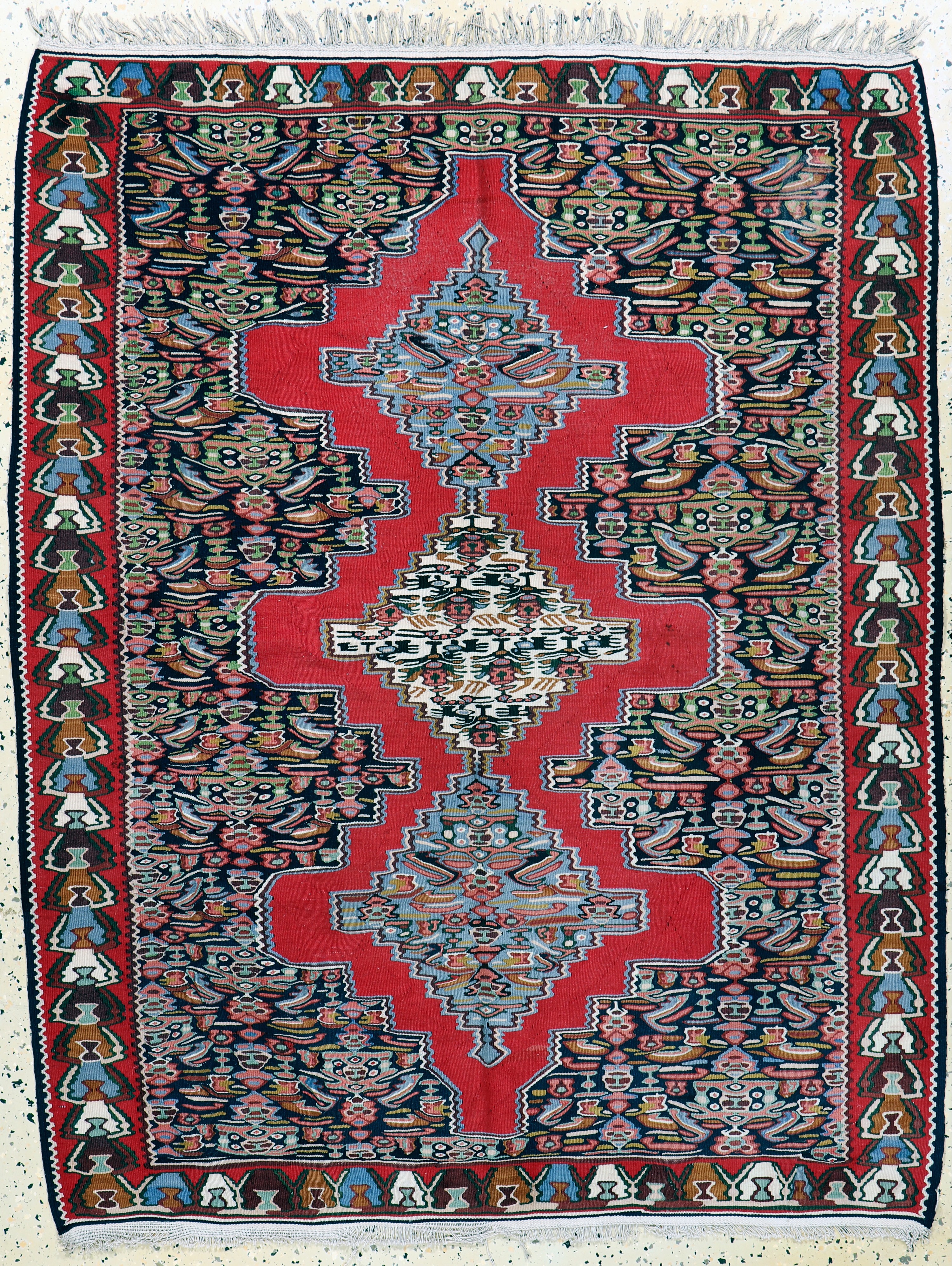 Image 27149093 - Senneh Kelim, Persien, Mitte 20.Jhd, Wolle auf Baumwolle, ca. 152 x 125 cm, EHZ: 2 ...