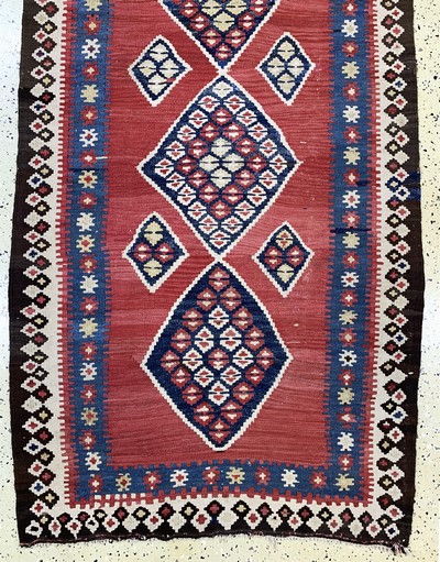 27149035c - Bidjar Kelim alt, Persien, Anfang 20.Jhd, Wolle auf Baumwolle, ca. 330 x 107 cm, EHZ: 2 ...