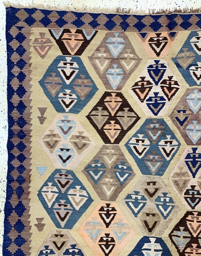 27149044a - Shahsawan Kilim old, Persia, early 20th century, wool on wool, approx. 360 x 165 cm, ...