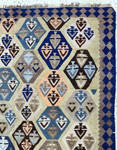 27149044b - Shahsawan Kilim old, Persia, early 20th century, wool on wool, approx. 360 x 165 cm, ...