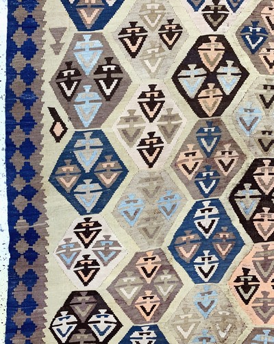27149044e - Shahsawan Kilim old, Persia, early 20th century, wool on wool, approx. 360 x 165 cm, ...
