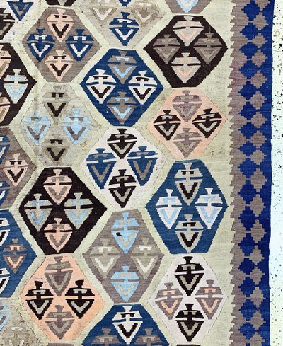 27149044f - Shahsawan Kilim old, Persia, early 20th century, wool on wool, approx. 360 x 165 cm, ...