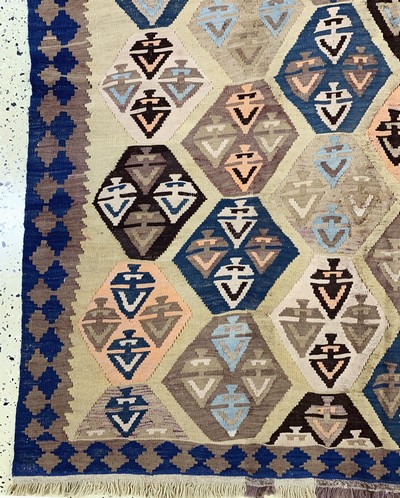 27149044g - Shahsawan Kilim old, Persia, early 20th century, wool on wool, approx. 360 x 165 cm, ...