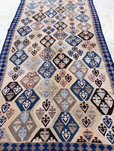 27149044i - Shahsawan Kilim old, Persia, early 20th century, wool on wool, approx. 360 x 165 cm, ...