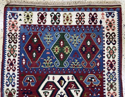 27149049a - 2 Lots Shahsawan Kelim, Persien, Ende 20.Jhd, Wolle auf Wolle, ca. 160 x 107 cm, EHZ: 2 ...