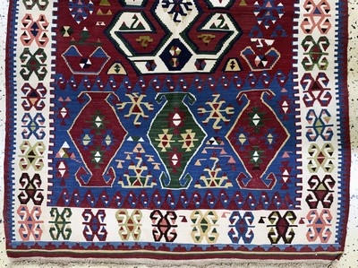 27149049b - 2 Lots Shahsawan Kelim, Persien, Ende 20.Jhd, Wolle auf Wolle, ca. 160 x 107 cm, EHZ: 2 ...
