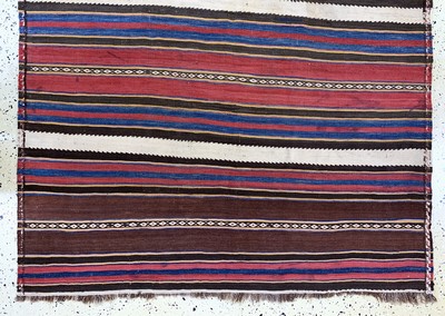 27149051c - Kurdish Kilim, Persia, early 20th century, wool on wool, approx. 304 x 143 cm, ...