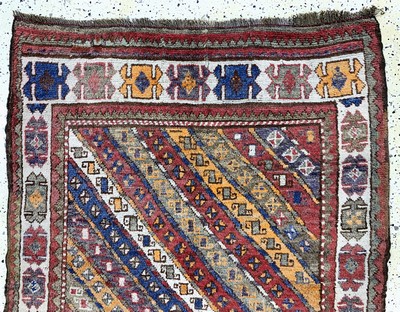 27149056a - Kurdish village carpet antique, Turkey, around1900, wool on wool, approx. 275 x 114 cm, ...