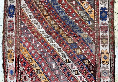 27149056c - Kurdish village carpet antique, Turkey, around1900, wool on wool, approx. 275 x 114 cm, ...