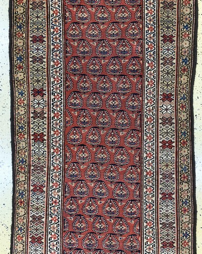 27149080c - Kordi´Dorfteppich´antik, Persien, um 1900, Wolle auf Baumwolle, ca. 353 x 98 cm, EHZ: ...