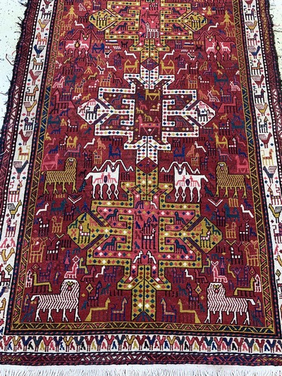 27149085e - Azeri Sumakh, Azerbaijan, Ende 20.Jhd, Wolle auf Baumwolle, ca. 295 x 120 cm, EHZ: 2 ...