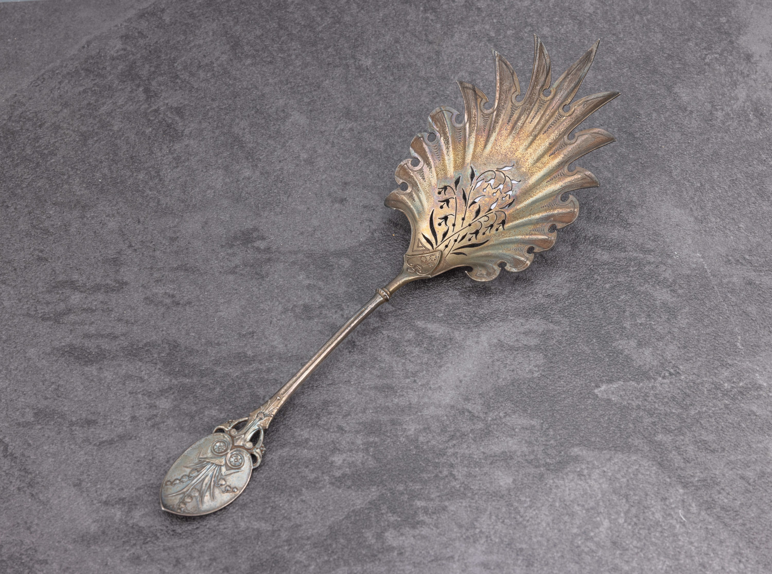 Image 27149167 - Gemüseheber, Sterling Silber um 1890-1900, ausgefallene Form, Laffe mit ...