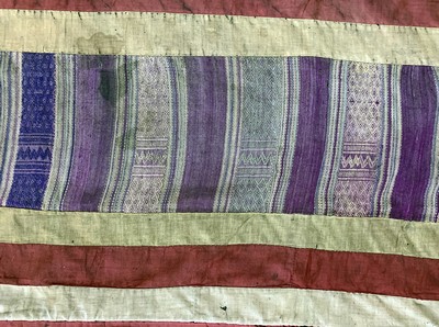 27149102c - Antique wall hanging, Laos, around 1900, wovencotton, approx. 212 x 80 cm, condition: 3. ...