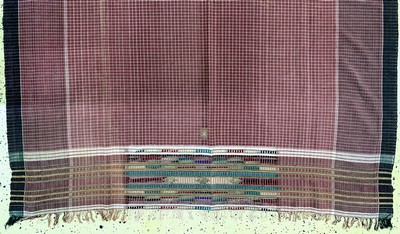 27149177c - ´Zeremonielles Tuch´, Burma, Anfang 20.Jhd,Baumwolltuch mit Seide und Metall bestickt, ...