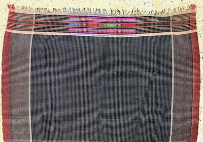 27149180a - ´Zeremonielles-Tuch´, Burma, Anfang 20.Jhd,Baumwolltuch mit Seide und Metall bestickt, ...