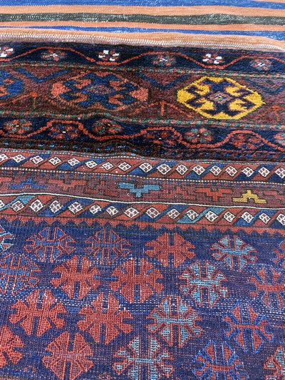 27149287c - Offene Afschar Tasche, Persien, um 1900, Wolle auf Baumwolle, ca. 125 x 120 cm, EHZ: ...