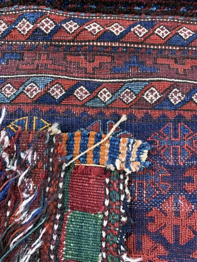 27149287d - Offene Afschar Tasche, Persien, um 1900, Wolle auf Baumwolle, ca. 125 x 120 cm, EHZ: ...