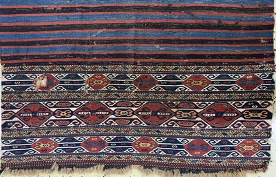 27149288b - 2 Lots Shahsawan Mafraschteile, Persien, um 1900, Wolle auf Wolle, ca. 150 x 105 cm, ...
