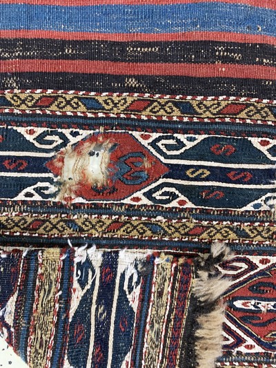 27149288c - 2 Lots Shahsawan Mafraschteile, Persien, um 1900, Wolle auf Wolle, ca. 150 x 105 cm, ...