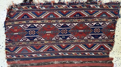 27149288d - 2 Lots Shahsawan Mafraschteile, Persien, um 1900, Wolle auf Wolle, ca. 150 x 105 cm, ...