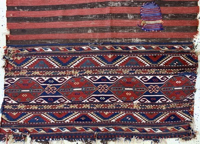 27149288e - 2 Lots Shahsawan Mafraschteile, Persien, um 1900, Wolle auf Wolle, ca. 150 x 105 cm, ...