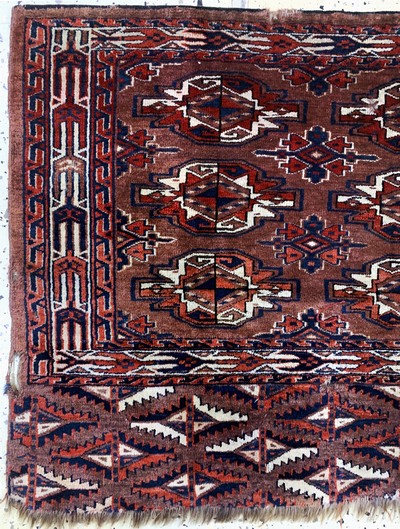 27149297b - 2 Lots Tschowal & Torba, Turkmenistan, 19.Jhd, Wolle auf Wolle, ca. 80 x 130 cm & ca. ...