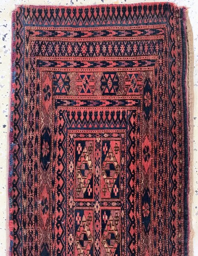 27149297d - 2 Lots Tschowal & Torba, Turkmenistan, 19.Jhd, Wolle auf Wolle, ca. 80 x 130 cm & ca. ...