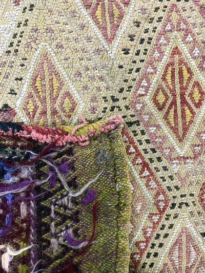 27149304g - 4 Yastik & Kilim, Turkey & Persia, early 20th century, wool on wool, approx. 110 x 65 cm, ...