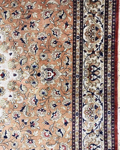 27149594e - Ghom Seide, Persien, Mitte 20.Jhd, reine Naturseide, ca. 300 x 200 cm, verfärbt, EHZ: ...