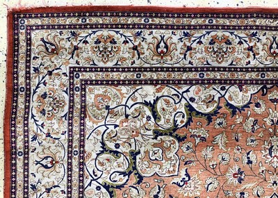 27149594g - Ghom Seide, Persien, Mitte 20.Jhd, reine Naturseide, ca. 300 x 200 cm, verfärbt, EHZ: ...