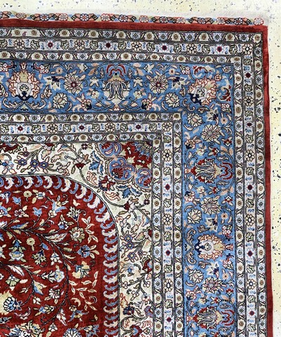 27149607g - Seiden Istanbul signiert, Türkei, Ende 20.Jhd, reine Naturseide, ca. 333 x 215 cm, ...