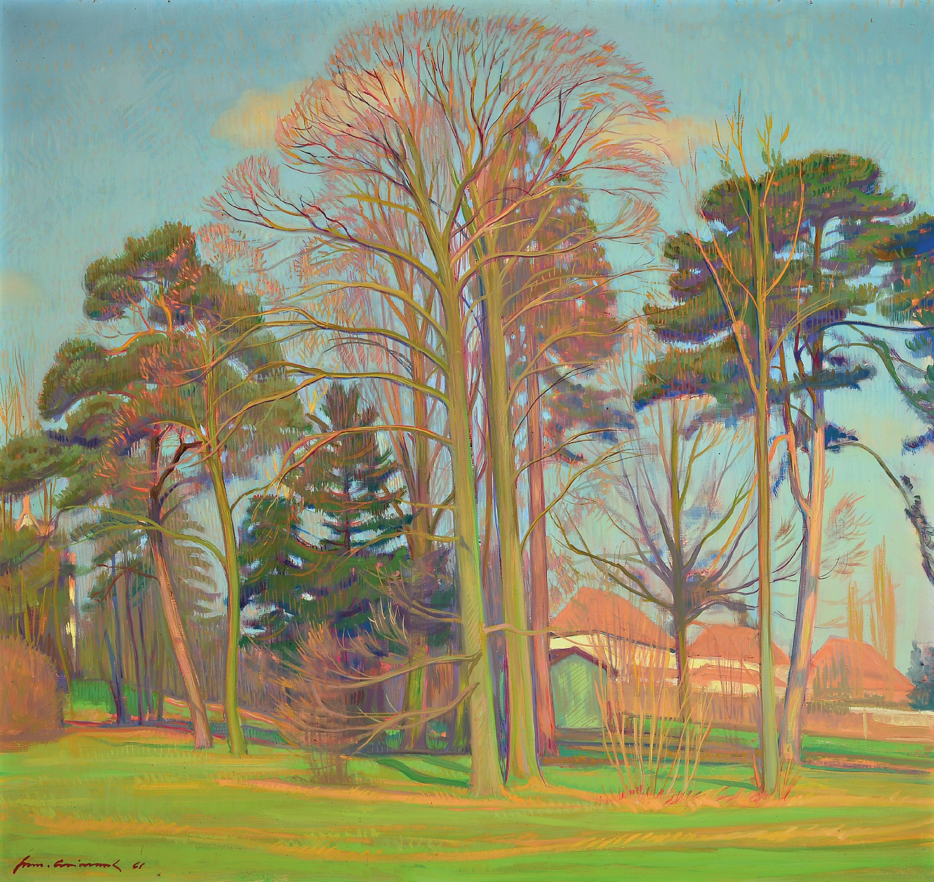 Image 27149703 - Hermann Croissant, 1897-1963 Landau, südpfälzische Landschaft im Vorfrühling, wohl ...