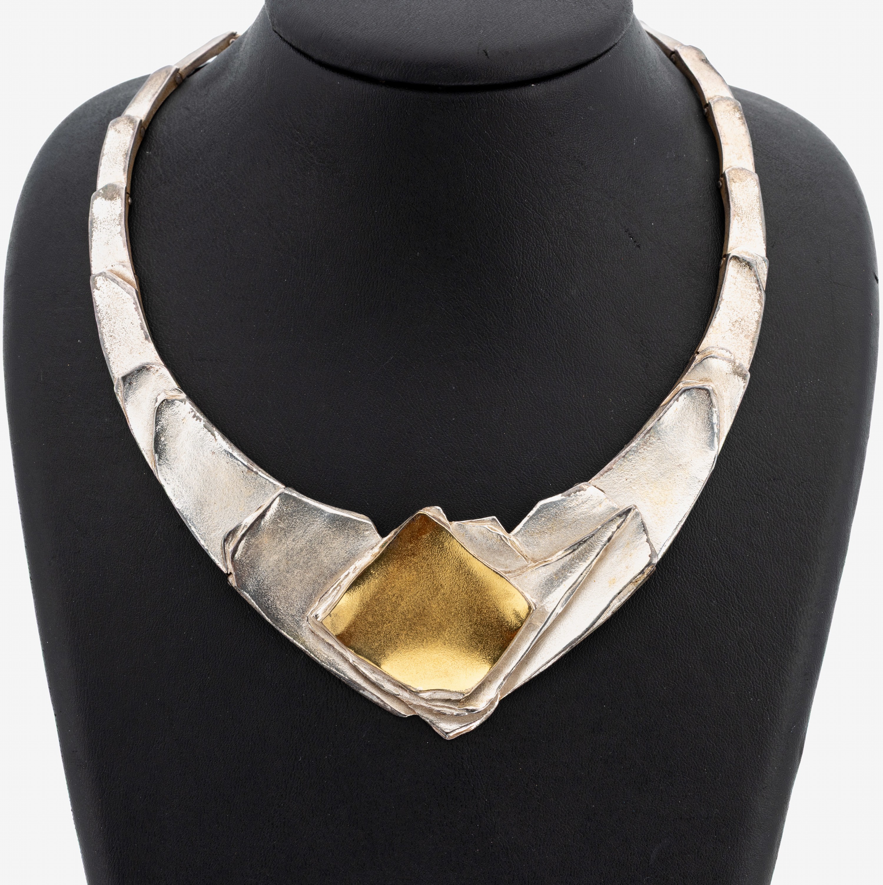 Image 27149722 - Ausgefallenes Designer-Collier, 1970er Jahre, 925er Silber, abstrakt organisches ...