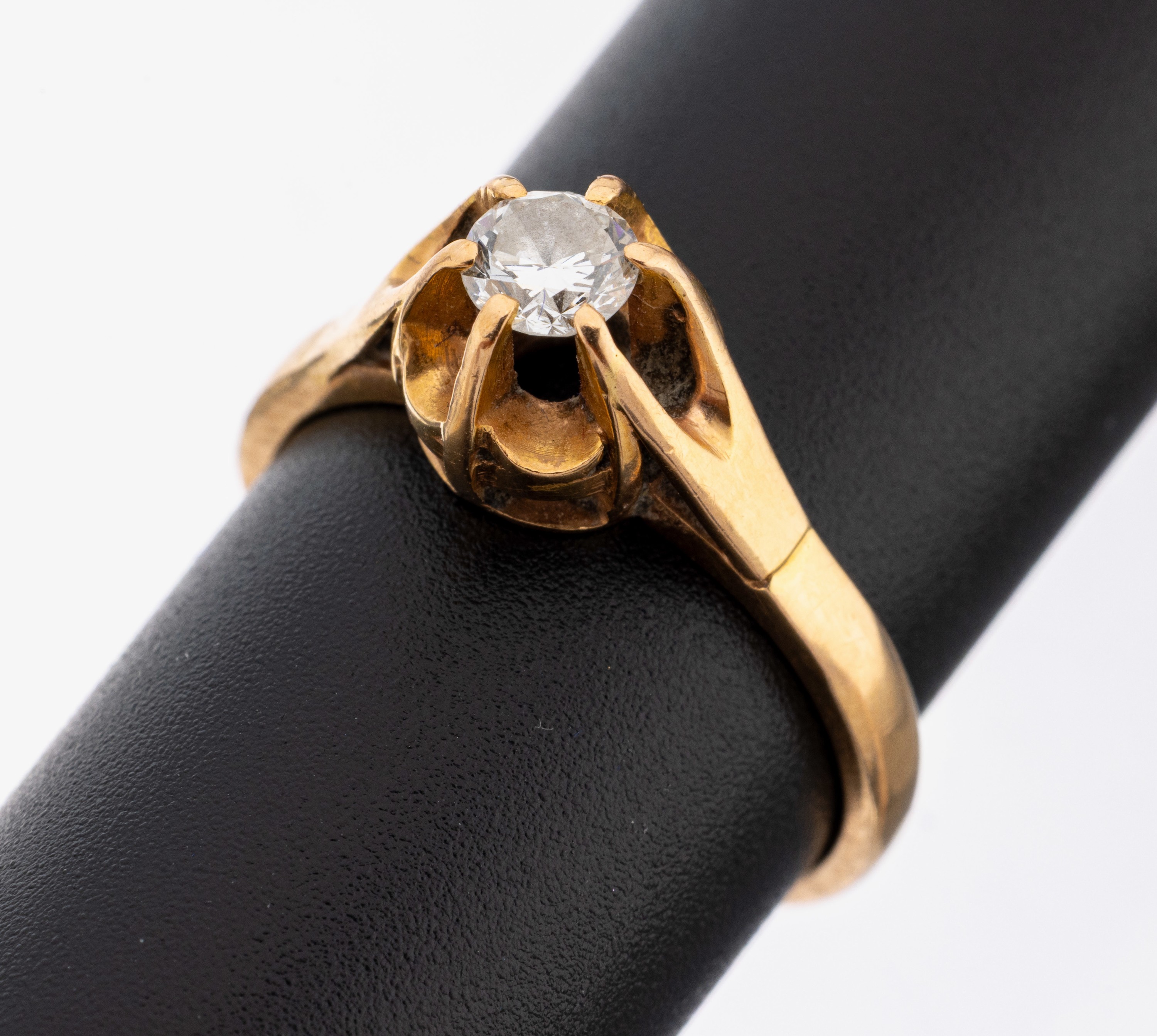 Image 27149732 - 18 kt Gold Brillant-Ring, GG 750/000, Brillant ca. 0.30 ct Weiß/si, RW 54, ca. 4.1 g ...