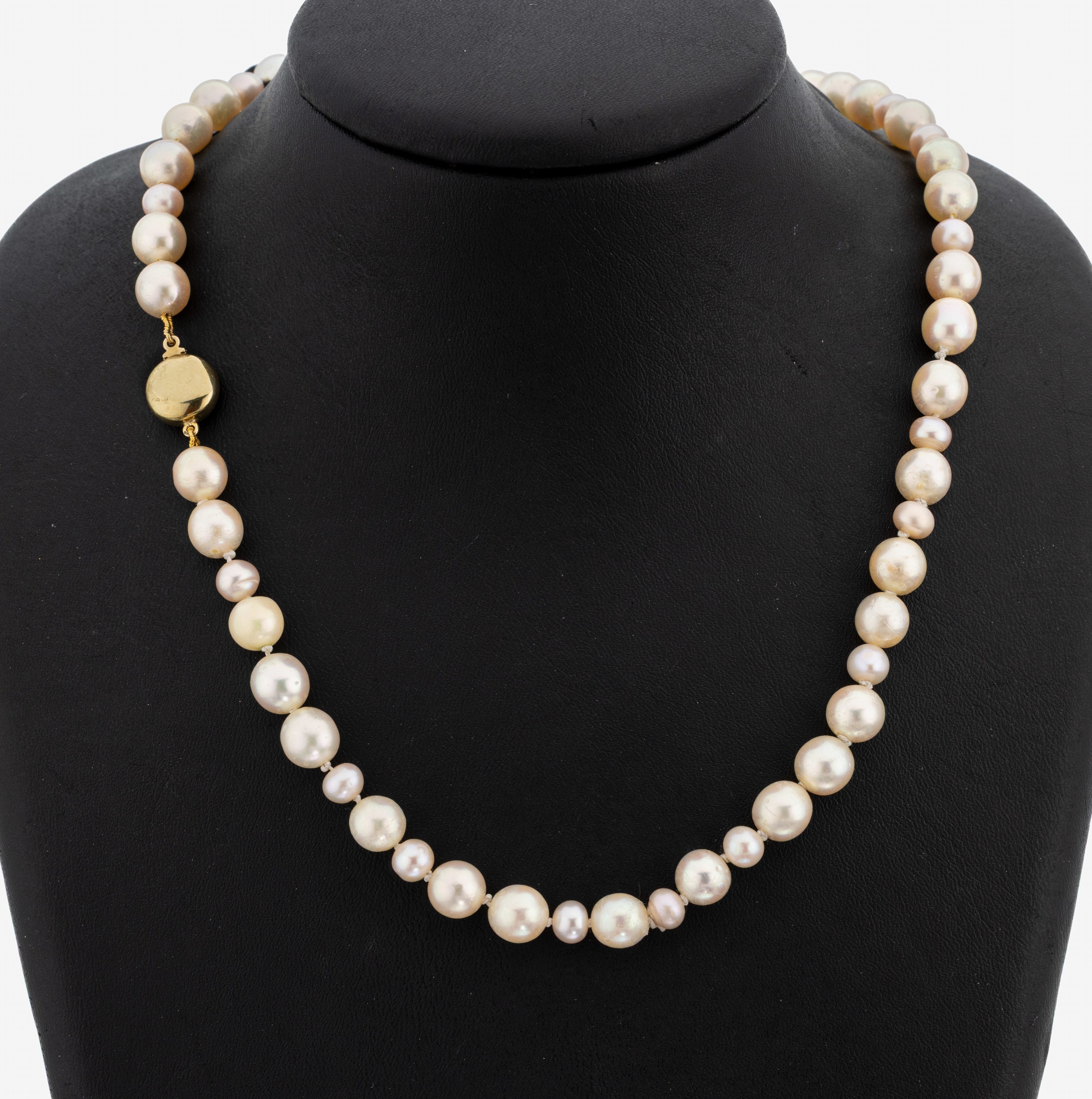 Image 27149739 - Perl-Collier mit 14 kt Gold Schließe, GG 585/000, l. barocke Akoyazuchtperlen, D. ca. ...