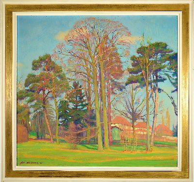 27149703k - Hermann Croissant, 1897-1963 Landau, südpfälzische Landschaft im Vorfrühling, wohl ...