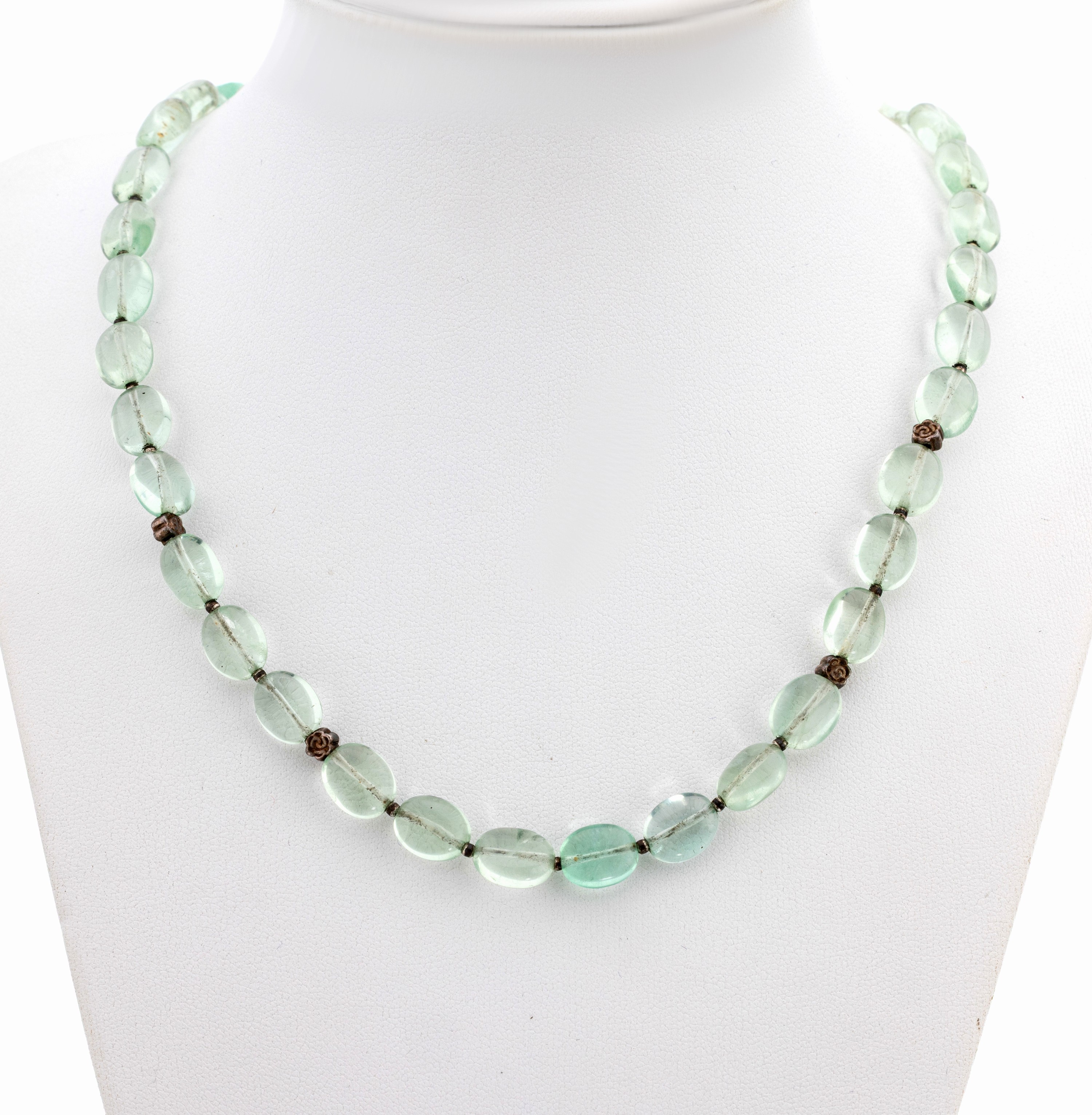 Image 27149834 - Fluorit-Collier, Idar-Oberstein, um 1920, ovale Fluorite, Zwischenglieder und ...