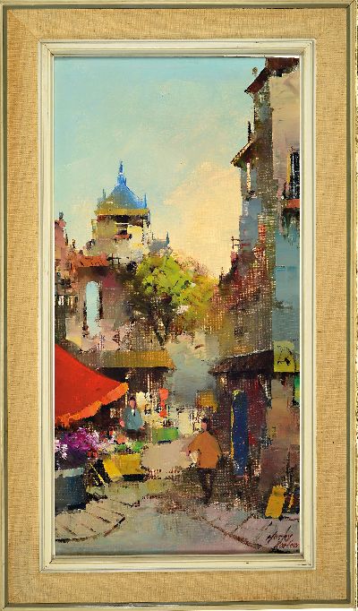 27149816k - Harry Koolen, 1904-1985, Ansicht aus Paris, Öl/Lwd, re. u. sign., ca. 60x30cm, R. ca. ...