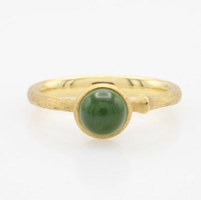 Image Ole Lynggaard Ring ´Lotus 0´, GG 750/000, Serpentincabochon, RW ca. 52, Etui u. ...