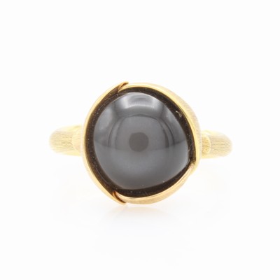 Image Ole Lynggaard Ring ´Lotus II´, GG 750/000, grauer Mondsteincabochon, RW ca. 49, Etui u. ...